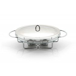 سخان بوفية استيل بيضاوي فضي شمع مقاس 3 لتر سخان بوفية استيل بيضاوي فضي شمع مقاس 3 لتر