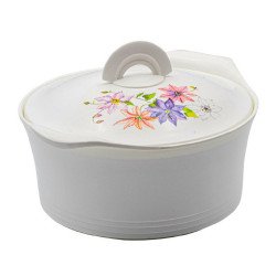 طقم حافظات طعام أبيض مزخرف 3 قطع حجم 2.5-3.5-5  لتر طقم حافظات طعام أبيض مزخرف 3 قطع حجم 2.5-3.5-5  لتر