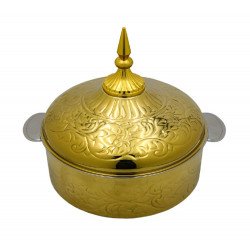 حافظة طعام استيل ذهبي فاخرة حجم 2 لتر  حافظة طعام استيل ذهبي فاخرة حجم 2 لتر