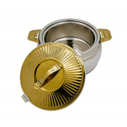 حافظة طعام استيل فضي بغطاء ذهبي  حجم 3.5 لتر