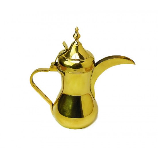 طقم دلة بغدادي للقهوة العربية ثلاثة مقاسات ذهبي لامع