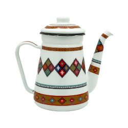 بكرج شينكو أبيض بزخرفة تراثي 0.8 لتر بكرج شينكو أبيض بزخرفة تراثي 0.8 لتر