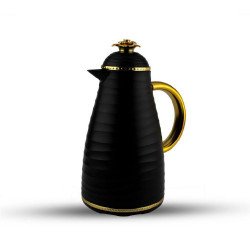 ترمس شاي باصرة أسود بمقبض ذهبي 1 لتر ترمس شاي باصرة أسود بمقبض ذهبي 1 لتر