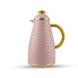 ترمس شاي باصرة وردي بمقبض ذهبي 1 لتر ترمس شاي باصرة وردي بمقبض ذهبي 1 لتر