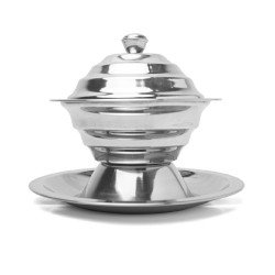 تمرية دائرية الشكل مزودة بغطاء فضي 15 سم تمرية دائرية الشكل مزودة بغطاء فضي 15 سم