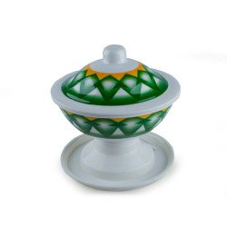 تمرية شينكو بقاعدة أبيض و أخضر كبير تمرية شينكو بقاعدة أبيض و أخضر كبير