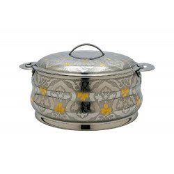 حافظة طعام استيل بنقش ورد حجم 2.5 لتر حافظة طعام استيل بنقش ورد حجم 2.5 لتر