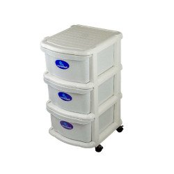 خزانة فويجر 3 أدراج أبيض منقط خزانة فويجر 3 أدراج أبيض منقط