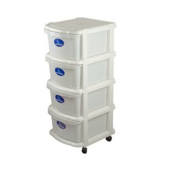 خزانة فويجر 4 أدراج أبيض منقط خزانة فويجر 4 أدراج أبيض منقط