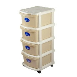 خزانة فويجر 4 أدراج لون أبيض/بيج  خزانة فويجر 4 أدراج لون أبيض/بيج