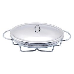 سخان بوفية استيل بيضاوي فضي شمع مقاس 3 لتر سخان بوفية استيل بيضاوي فضي شمع مقاس 3 لتر