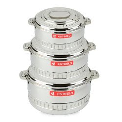 طقم حافظات استيلو 3 قطع مقاس 6-4-3 لتر طقم حافظات استيلو 3 قطع مقاس 6-4-3 لتر