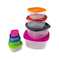 طقم علب بلاستيك تبروين مربعة الشكل 8 قطع طقم علب بلاستيك تبروين مربعة الشكل 8 قطع