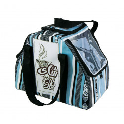 شنطة رحلات مقلم ازرق واسود